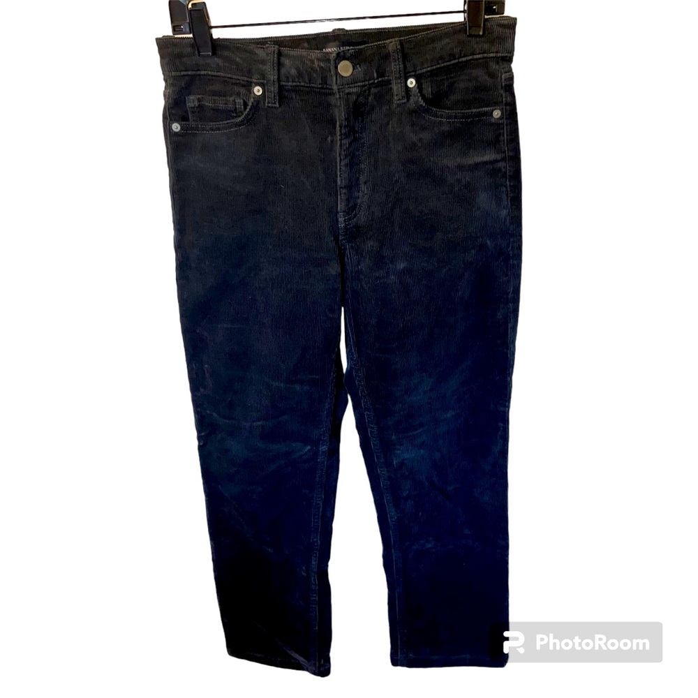 Banana Republic Corduroy Pants Women’s Size 27P Dark Gray Hi-Rise Straight Leg